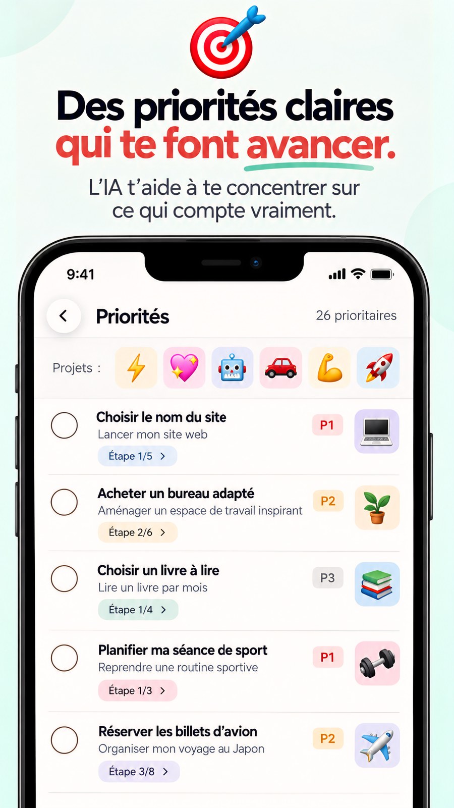Des priorités claires qui te font avancer