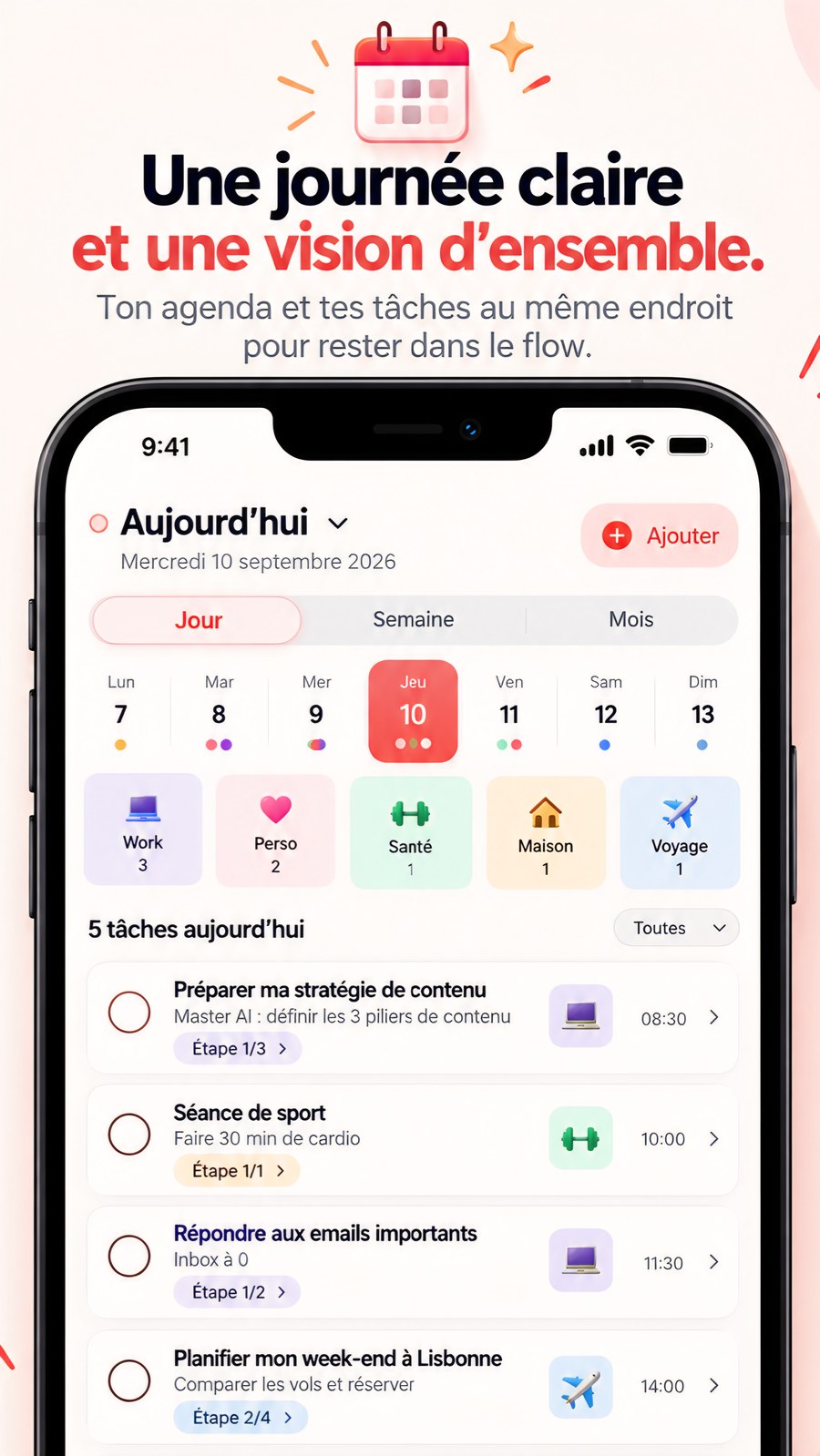Une journée claire et une vision d'ensemble