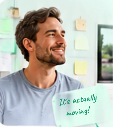 The same man, calm and smiling: “It's actually moving!”