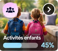 Tuile de projet : Activités enfants, 45 %