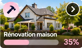 Tuile de projet : Rénovation maison, 35 %