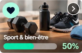 Tuile de projet : Sport et bien-être, 50 %